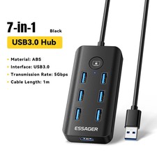 7 in 1 USB 3.0 Hub Extender 5Gbps High Speed USB Splitter Adapter for PC Laptop picture