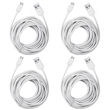 Smays 4-Pack 25ft Security Camera Micro USB Extension Cable 25 Feet, White picture
