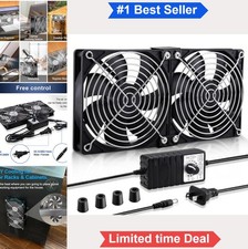 2 Pack 120mm 240mm Computer Case Fan AC Plug Variable Speed Control 12V Dual picture