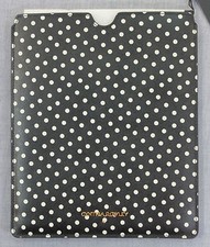 CYNTHIA ROWLEY New York BLACK POLKA DOT GENUINE LEATHER PROTECTIVE IPAD CASE NWT picture