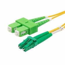 15 PACK LOT 2m LC(APC)-SC(APC) Duplex 9/125 OS2 Singlemode Fiber Yellow OFNR 6FT picture