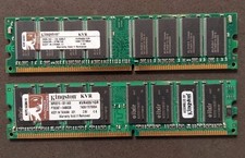2 PCS x Kingston RAM 1GR Desktop Memory KVR400/1GR 740617078954 picture