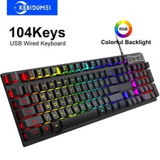 ⌨️ 104-Key Wired Gaming Keyboard – RGB Backlit Mechanical Feel USB Keyboard picture