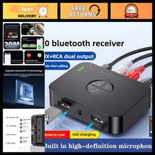 Wireless Bluetooth 6.0 Audio Receiver - 3.5mm AUX & RCA, U-Disk Playback, Remote picture