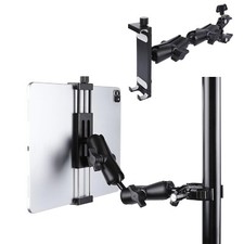 Aluminum Dual Arm Tablet Mount with Super Clamp for Rails 0.5'' to ... Fast Ship picture