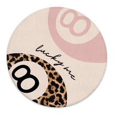 Pink and Leopard Lucky 8 Ball Mouse Pad for Desk, Preppy Trendy Y2K Cheetah P... picture