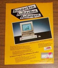 Rare Advertising AMSTRAD PC 1640 Computer - Set Up - Turn On - Start 1988 picture