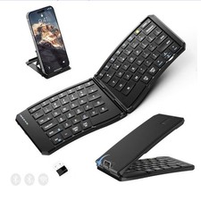 Omikamo Ergonomic Foldable Bluetooth Keyboard 3-Device Wireless Travel Slim picture