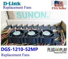 3x Quiet Version Replacement fans for D-Link DGS-1210-52MP; DGS-1210-52/ME picture