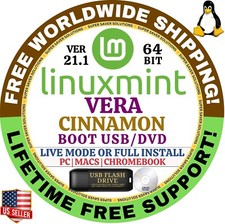 Linux MINT 21.1 USB VERA Cinnamon 64-Bit Live Boot, Full Install for MAC, PC picture