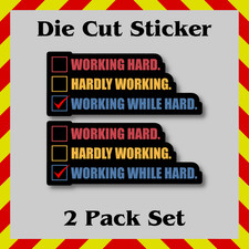 2-Pack, Funny Working Hard Stickers, NSFW Waterproof Die Cut Vinyl Printed Decal picture
