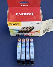Genuine Canon CLI-281 4 Color Ink Tank Value Pack BK/C/M/Y ChromaLife100 NEW picture