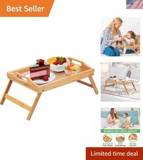 Lightweight Bamboo Serving Tray Table with Sturdy Design for All Ages - 1.12 Kg picture