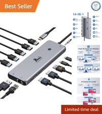 Versatile 13-in-1 USB C Docking Station: Plug and Play, Fast Transfer, Portable picture
