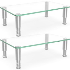 2 Pack Adjustable Monitor Stand, Height-Adjustable Desktop Riser for LCD LED TV, picture