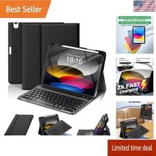 iPad A16 11th 10th Generation Case with Keyboard Wireless Detachable Folio Case picture