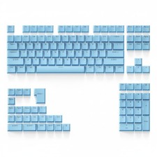 131 Keys PBT Keycaps Set, Double Shot Shine Through Backlit Key Light Blue picture