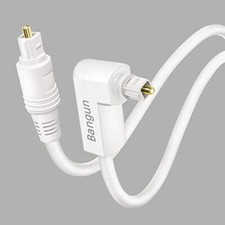 White Optical Audio Cable Slim 90 Degree Digital Audio Optical Cord Spdif Toslin picture
