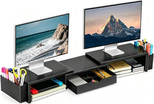 Spacrea Dual Monitor Stand Riser with Drawer and 2 Pen Holders picture