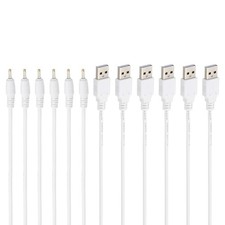 6 Pcs USB to DC 2.5x0.7mm Barrel Jack Power Charger Connector Cables, White picture