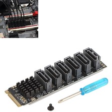 M.2 to SATA 3.0 Adapter Card, 6Gbps High Speed, ASM1166 Chipset, 6 Port Expan... picture