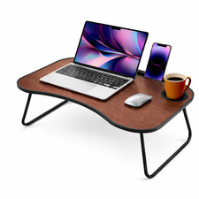 Laptop Lap Desk Stand Foldable Bed Table Notebook Tray Cup Slot Sofa Adjustable picture