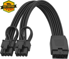 6.8in 16 Pin Female to Dual PCIe 8 Pin Male GPU 12VHPWR Cable Extension picture