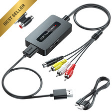RCA S-Video to HDMI Converter CVBS Composite AV Signal Adapter with Power Cable picture