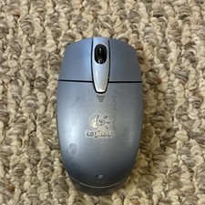 Logitech M-RAA93 Wireless Optical Mouse Silver Black Scroll Wheel Ergonomic picture