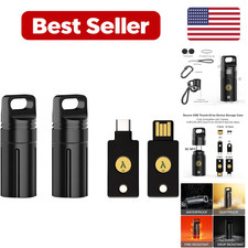 2PCS Secure Portable Protector Case - Black and Black Small for YubiKey 5 picture
