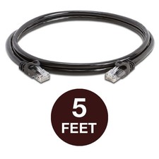 20 Pack Cat6 Ethernet Cable Reliable Gigabit LAN Cord with RJ45 Plugs Black picture