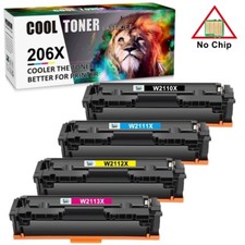 4x W2110X High Yield Toner For HP 206X LaserJet M282nw M283fdw M283cdw No Chip picture