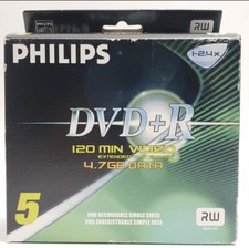 Philips DVD+R 4.7GB 120 Min 5-pack Individual Jewel Case picture