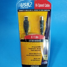 Belkin F3U133-06 USB2 Hi-Speed Cable 6' ft Type A B Plug 24K Gold Plated NEW NIP picture