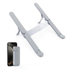 SODI Ultra Compact Foldable Laptop Stand - Portable Bi-Fold, Light Gray picture