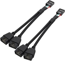 2 Pack Motherboard 9 Pin USB 2.0 to Dual 9 Pin Extension Splitter, Motherboard picture