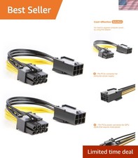 Portable 6-Pin to 8-Pin PCIe Power Adapter Cable - 2-Pack, Safe & Versatile picture