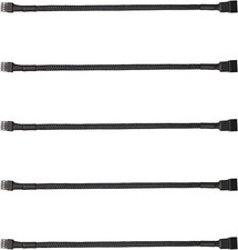 Durable Braided 4-Pin PWM Fan Power Extension Cable - 5 Pack of 10.6 inches picture
