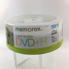 Memorex LightScribe DVD+R 20 Pack 4.7 GB 16x 120 Min Recordable New Sealed picture