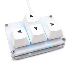 Mini 4-Key Mechanical Keyboard Keypad with WASD & Arrow Key Keycaps - Compact Ga picture