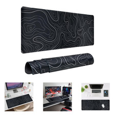 Gaming Mouse Pad Large 31.5 x 11.8 Inch Topographic Desk Mat Non Slip Edge picture