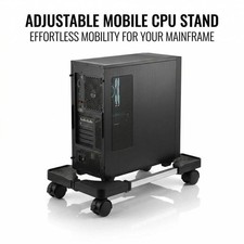 Adjustable CPU Stand PC Tower Holder Cart Rolling Computer Case Bracket Wheels picture