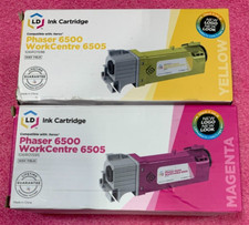Lot Of 2 LD Magenta & Yellow Compatible Toner Cartridge For Xerox Phaser 6500 picture