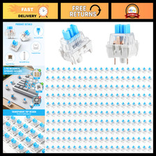 200 Pcs 3-PIN Blue Mechanical Keyboard Switches - Clicky Tactile Replacement Key picture