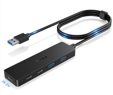 Aceele USB Hub 3.0 Splitter with 2 USB-C and 2 USB-A, 4 Ports 2A2C 4ft, Black  picture