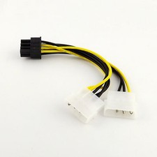 1x Dual 4 Pin Molex IDE to 8Pin PCI Express Video Card Power PCI-E Adapter Cable picture