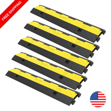 5 Pack 2 Channel Heavy Duty Cable Protector Ramp Cord Cover 11000LBS Driveway picture
