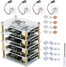 Cluster Case for Pi 4/3 Models, Fan & Heatsinks for Cooling picture