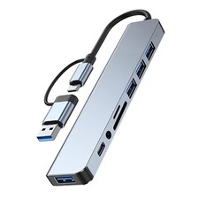 7/8 Port USB-C Hub Adapter-5G Speed Multi Splitter for PC, Laptop & MacBook US picture