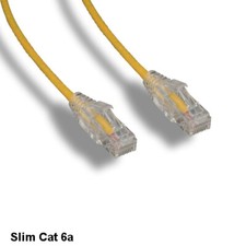KNTK Yellow 15ft Slim Cat6a UTP Patch Cable 28AWG Ethernet RJ45 Network Snagless picture